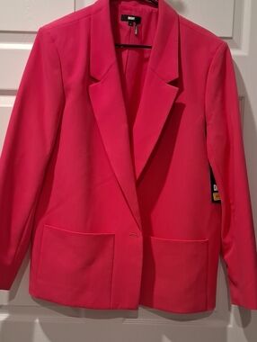 DKNY Bright Pink Single-Button Blazer